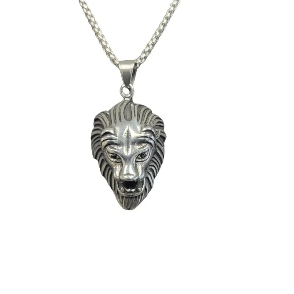 Legacy for MEN by Simone Lion Head Pendant. Stainless Silver ****PENDENT ONLY***